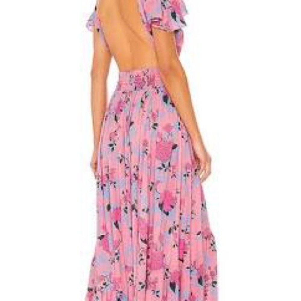 Tiare Hawaii Pink Floral High-Low Dress